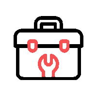 Animated toolbox icon representing professional garage door repair tools and technician equipment