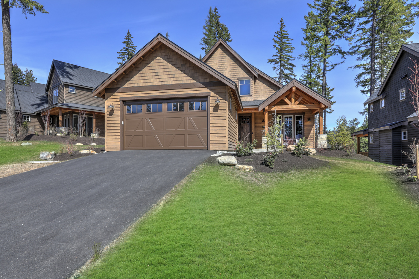 Modern residential garage door installation