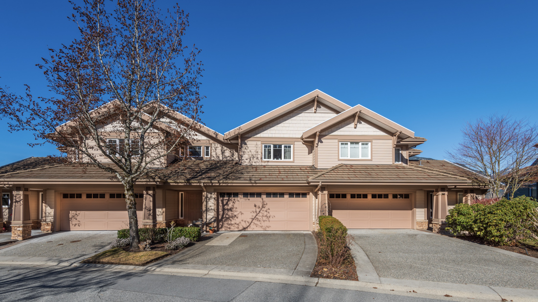 Modern Canadian home with garage door