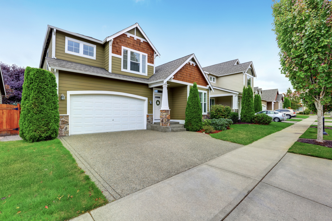 Modern residential garage door installation