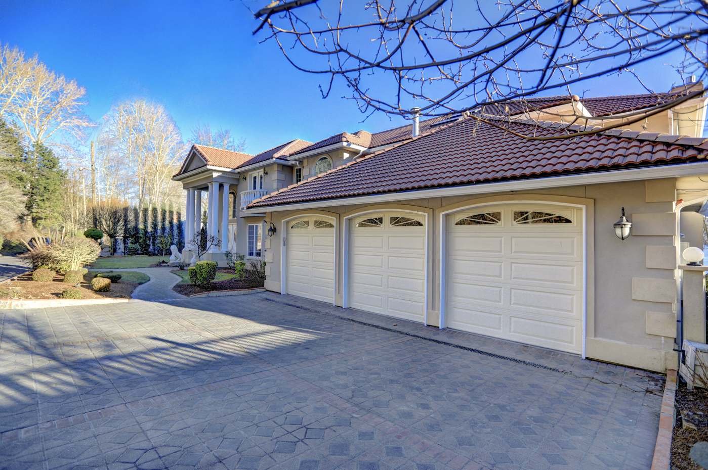 Residential garage doors on luxury Canadian home